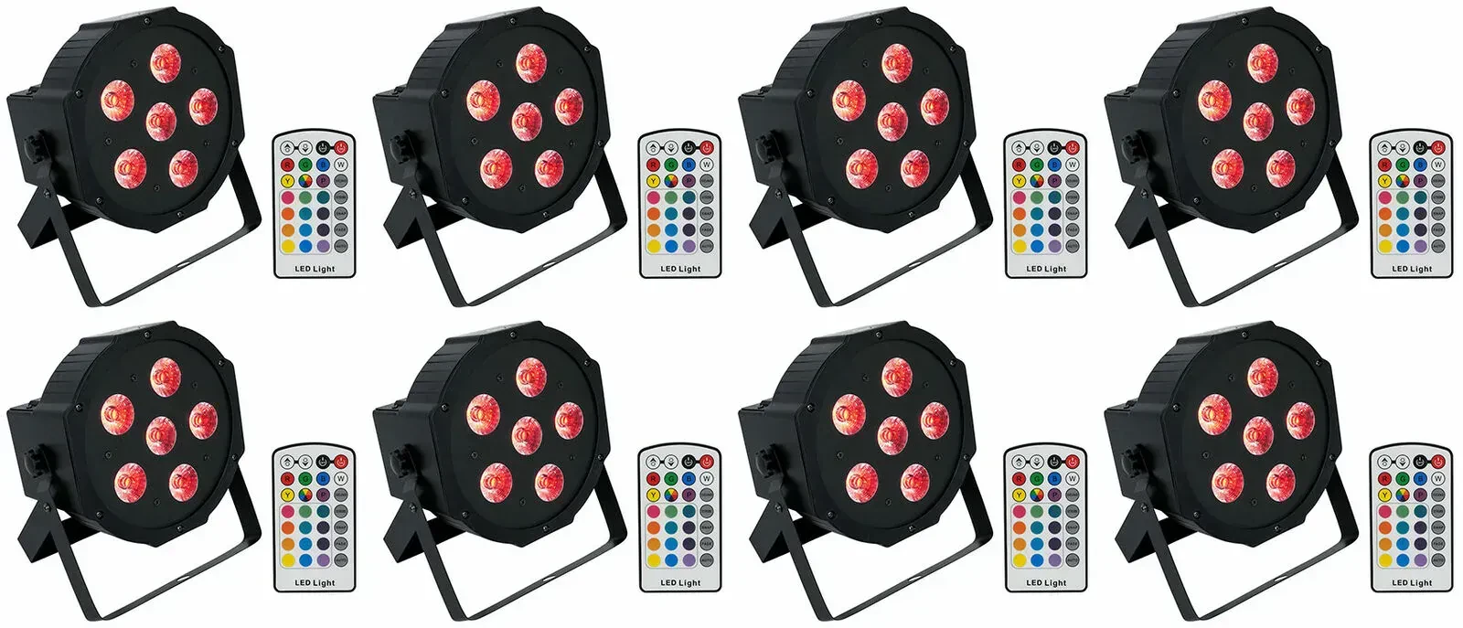 Светодиодный прибор Rockville BATTERY PAR 6RF Black (8 штук)