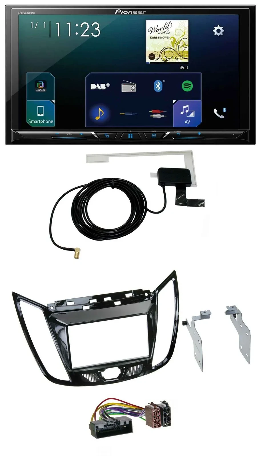 Pioneer 2DIN DAB USB MP3 Bluetooth Autoradio für Ford C-Max Kuga Klavierlack sch