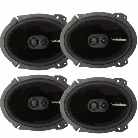4) Rockford Fosgate P1683 6x8" 260W 3-Way Car Coaxial Speakers Audio Bundle
