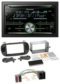 Pioneer Bluetooth MP3 DAB 2DIN USB CD Autoradio für Fiat 500 bis 2012 schwarz so