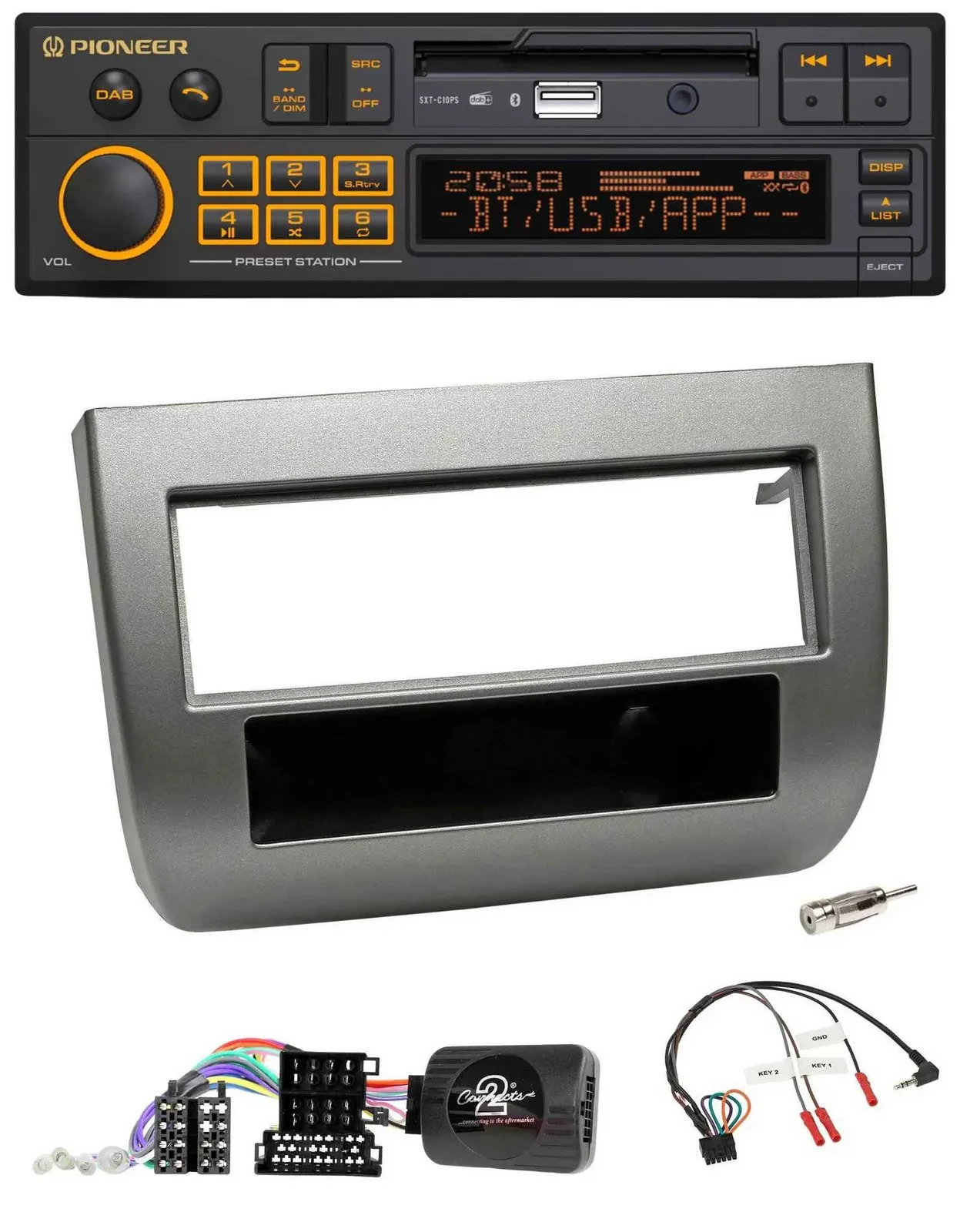 Pioneer DAB Lenkrad USB Bluetooth Autoradio für Lancia Y 843 05-11 dunkelsilberm