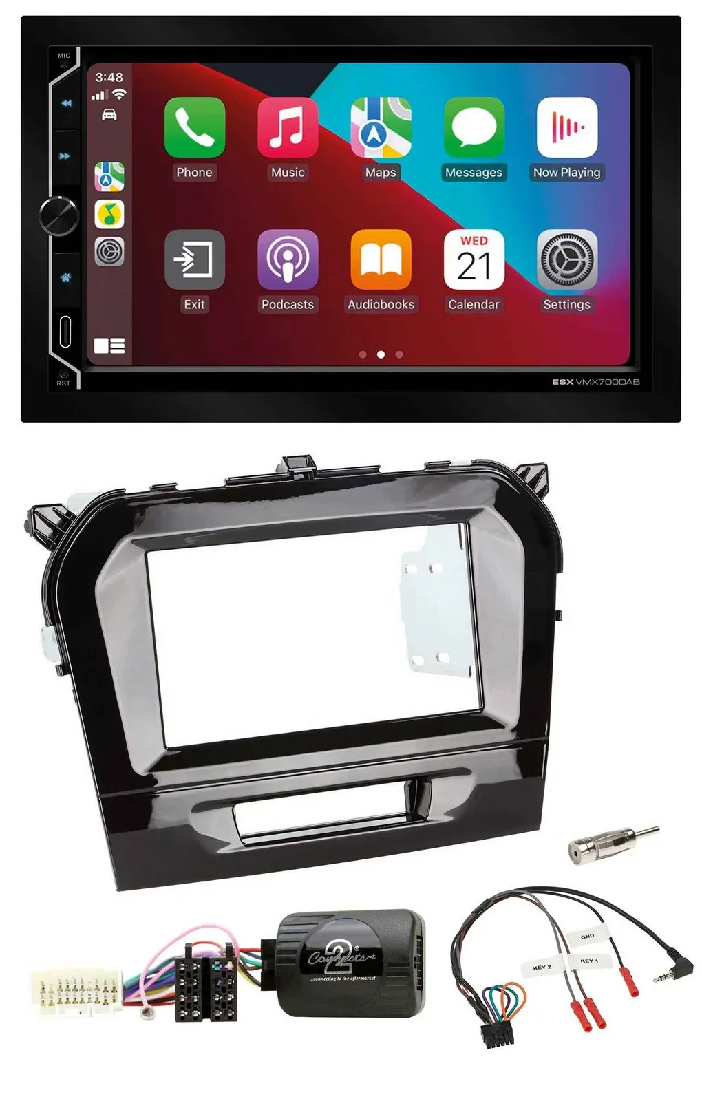 ESX 2DIN DAB USB Lenkrad Bluetooth Autoradio für Suzuki Vitara ab 2015