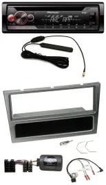 Pioneer CD USB Lenkrad DAB MP3 Autoradio für Opel Corsa C 00-04 aluminium