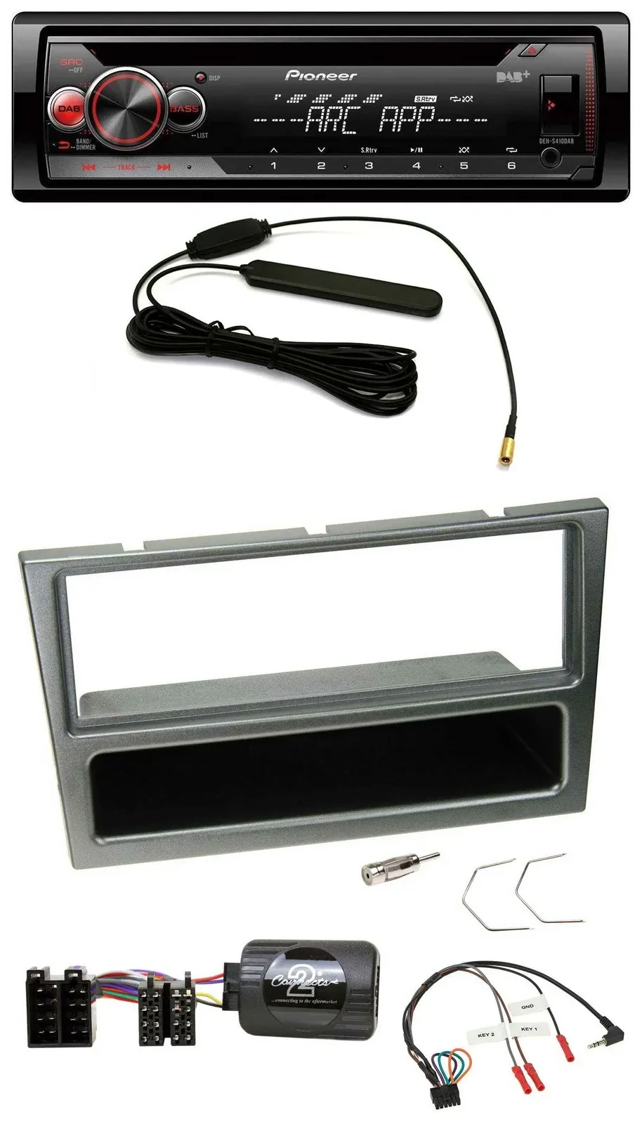 Pioneer CD USB Lenkrad DAB MP3 Autoradio für Opel Corsa C 00-04 aluminium