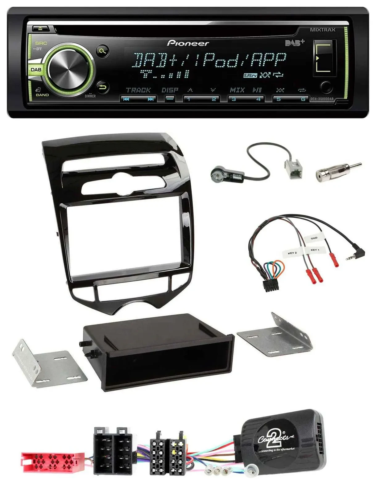 Pioneer DAB USB MP3 Lenkrad CD Autoradio für Hyundai ix20 ab 2010 autom. Klima