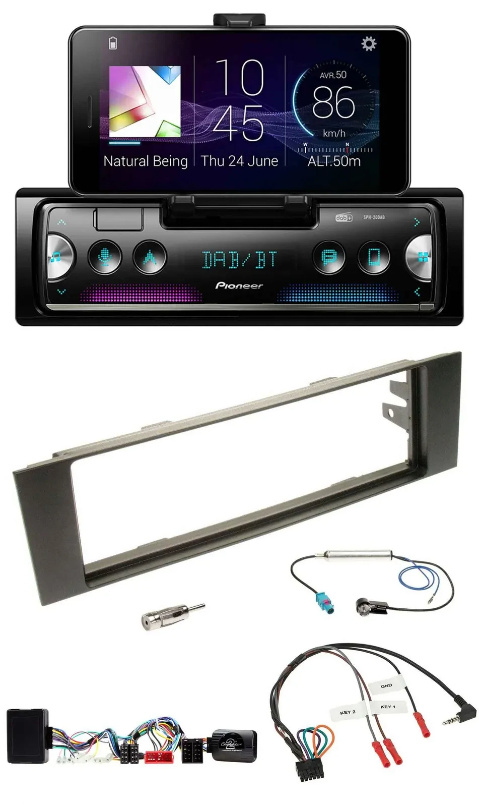 Pioneer USB Lenkrad Bluetooth DAB Autoradio für Audi A3 03-06 vollaktiv