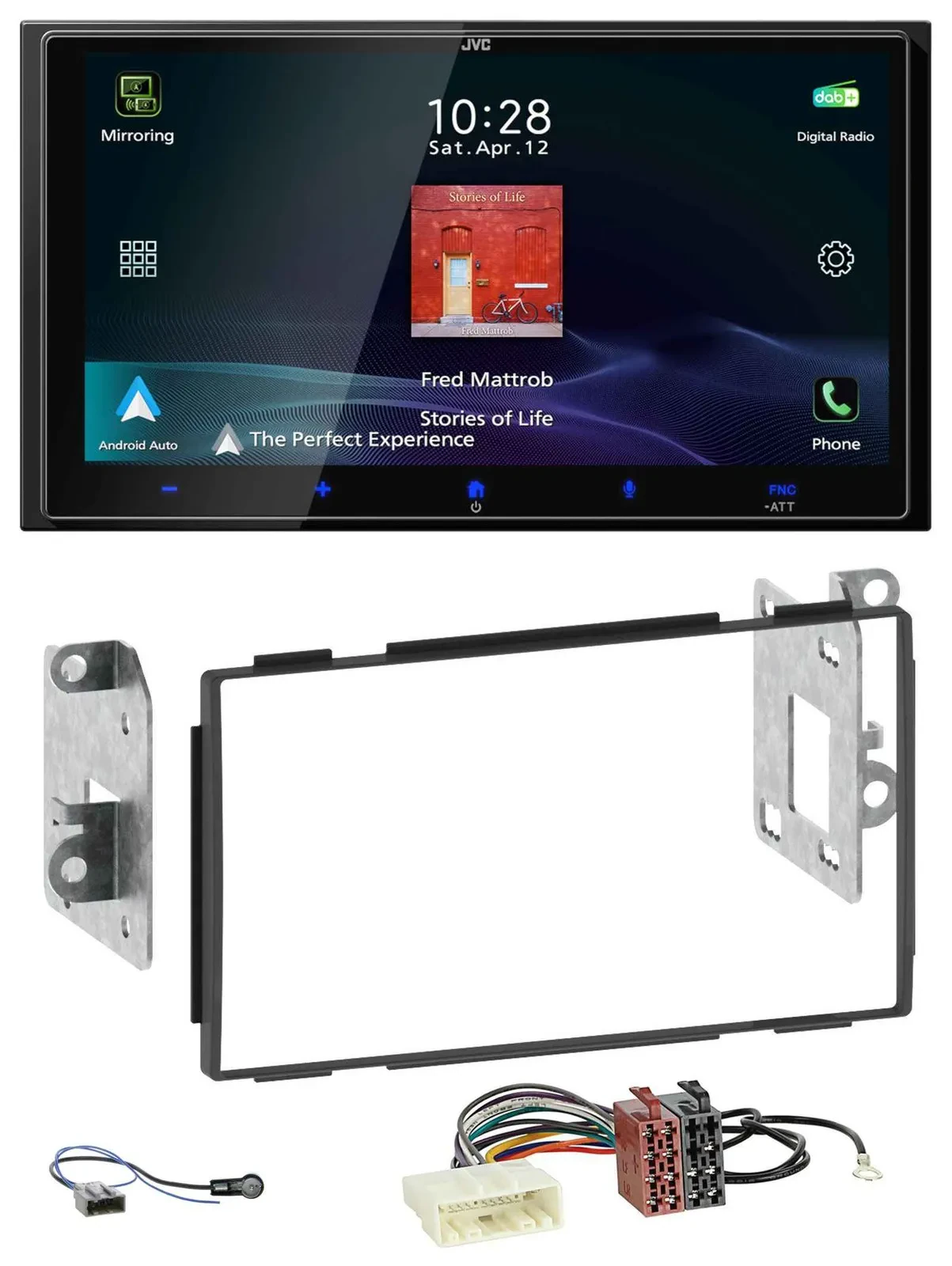 JVC USB Bluetooth 2DIN DAB MP3 Autoradio für Nissan Qashqai 2007-2013