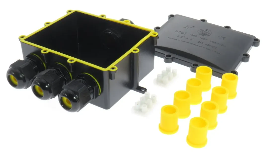Verteilerdose 4 Wege 112x92x47 mm wasserdicht IP68 Edelstahlschrauben
