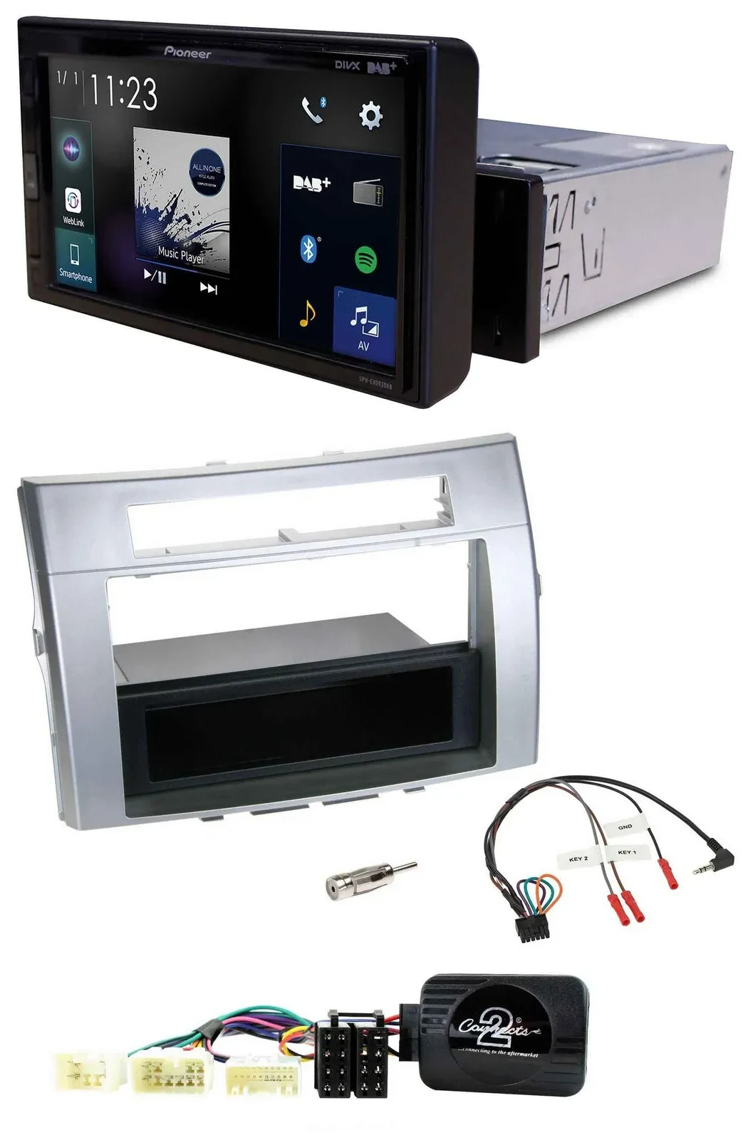 Автомагнитола Pioneer DAB Bluetooth USB для Toyota Corolla Verso (2004–2007)