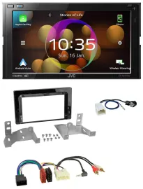 JVC DAB MP3 2DIN Bluetooth USB Autoradio für Toyota Aygo AB7 ab 2022 klavierlack