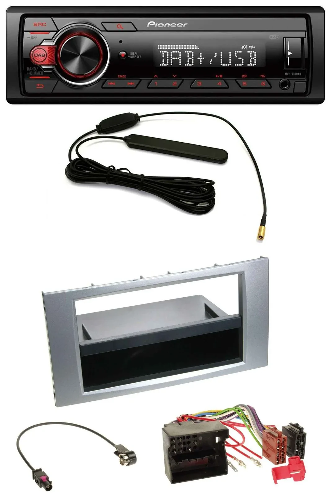 Pioneer MP3 DAB 1DIN AUX USB Autoradio für Ford Galaxy Focus C-Max S-Max 03-07 s