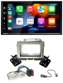 Kenwood DAB USB Bluetooth 2DIN MP3 Autoradio für Kia Sportage 3 SL 10-15 silber