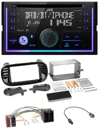 Автомагнитола JVC 2-DIN DAB Bluetooth CD USB для Fiat 500 (с 2012) черный