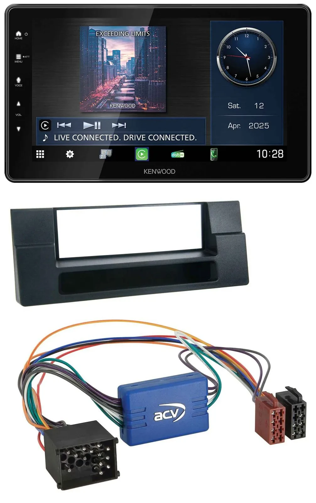 Автомагнитола Kenwood MP3 Bluetooth USB DAB для BMW 5 Series E39 и X5 E53 с карманом (Ablagefach)