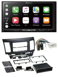 Автомагнитола для Mitsubishi Lancer EVO (с 2008) Pioneer 2DIN, MP3, USB, DAB, DVD, Bluetooth