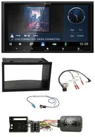 Kenwood Bluetooth 2DIN USB DAB Lenkrad Autoradio für VW Polo Passat Quadlock