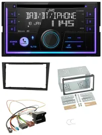 Автомагнитола для Opel Corsa D JVC 2-DIN, DAB, Bluetooth, CD, MP3, USB, черный