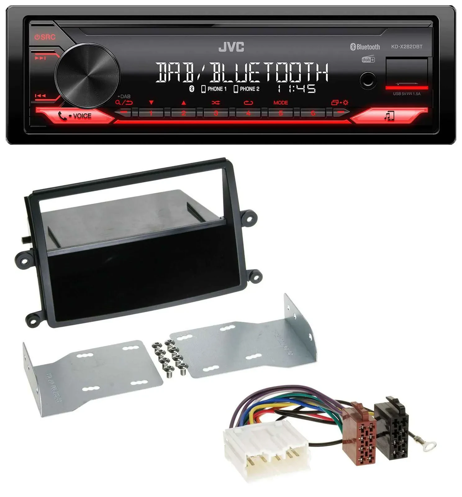 JVC Bluetooth USB DAB MP3 Autoradio für Mitsubishi L200 (KAOT, ab 2006)