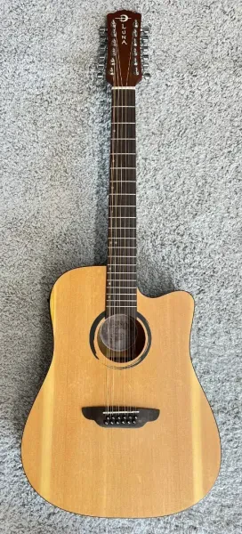 Luna Wabi Sabi Dreadnought Solid Top 12 String Acoustic Electric Guitar -B stock