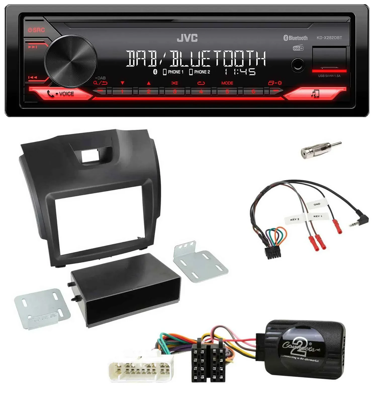 JVC Bluetooth USB DAB Lenkrad Autoradio für Isuzu D-Max 2012-2020