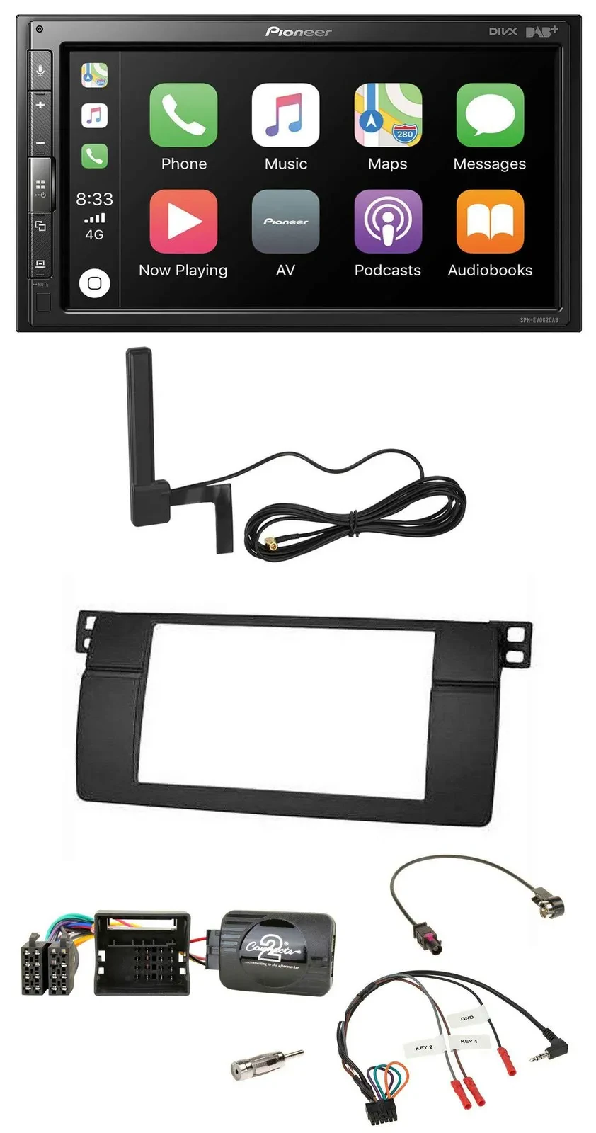 Pioneer USB 2DIN Bluetooth DAB Lenkrad Autoradio für BMW 3er E46 2001-2006 Profi