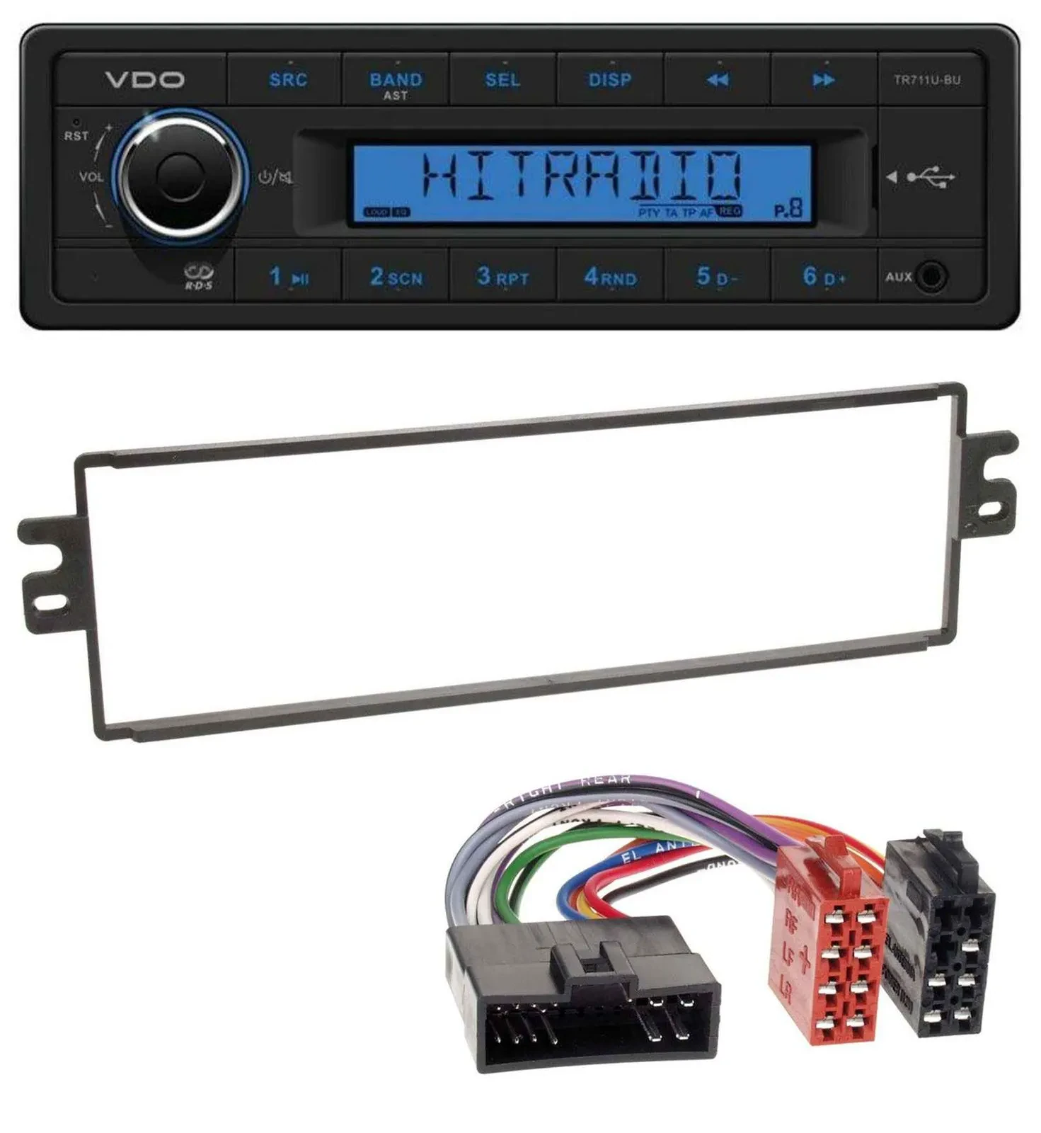 Автомагнитола VDO 1DIN MP3 USB AUX для Kia Rio, Clarus, Carens (до 2002)