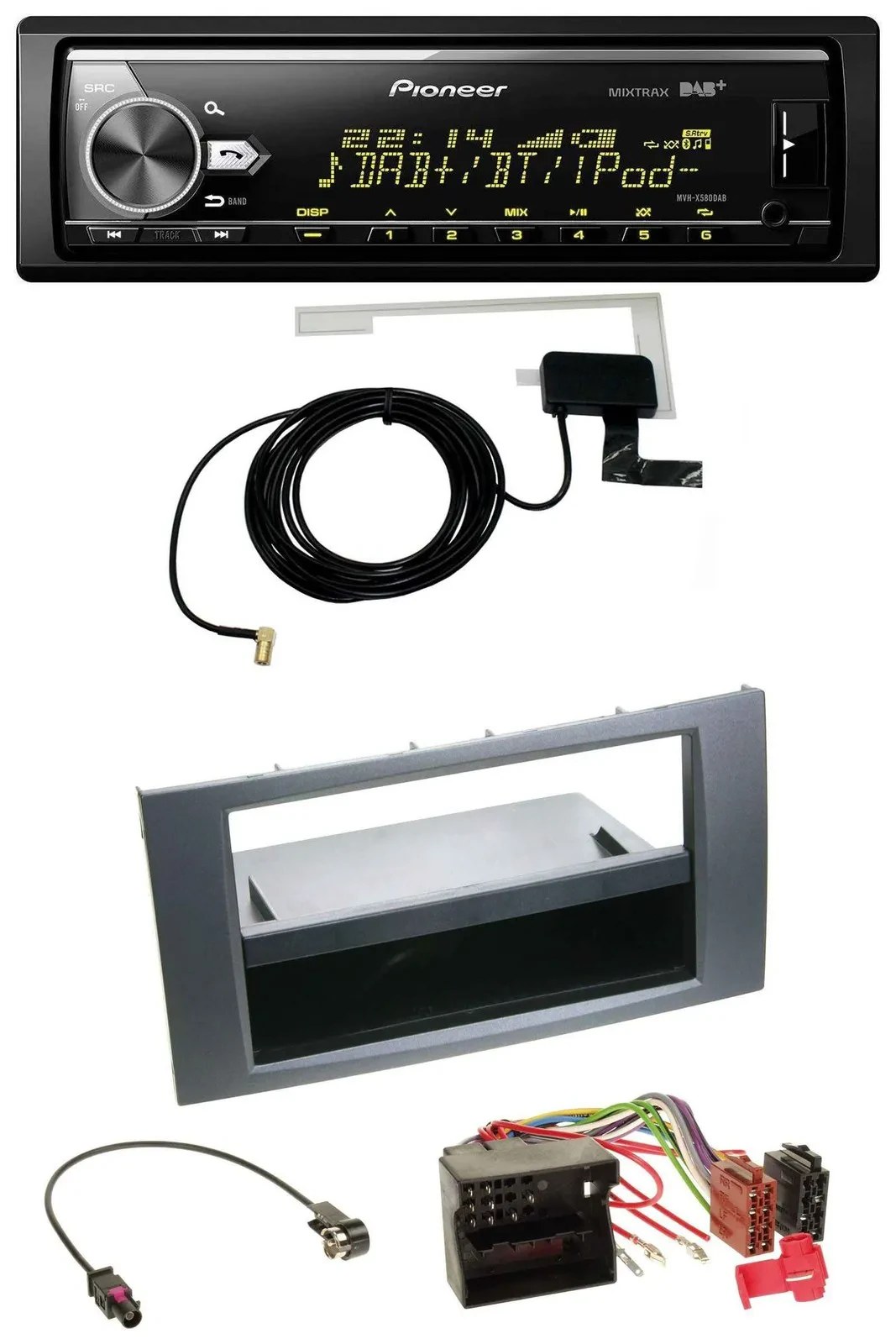 Автомагнитола для Ford Fusion/Kuga/Transit (2005–2012) Pioneer Bluetooth, DAB, USB, MP3, антрацит