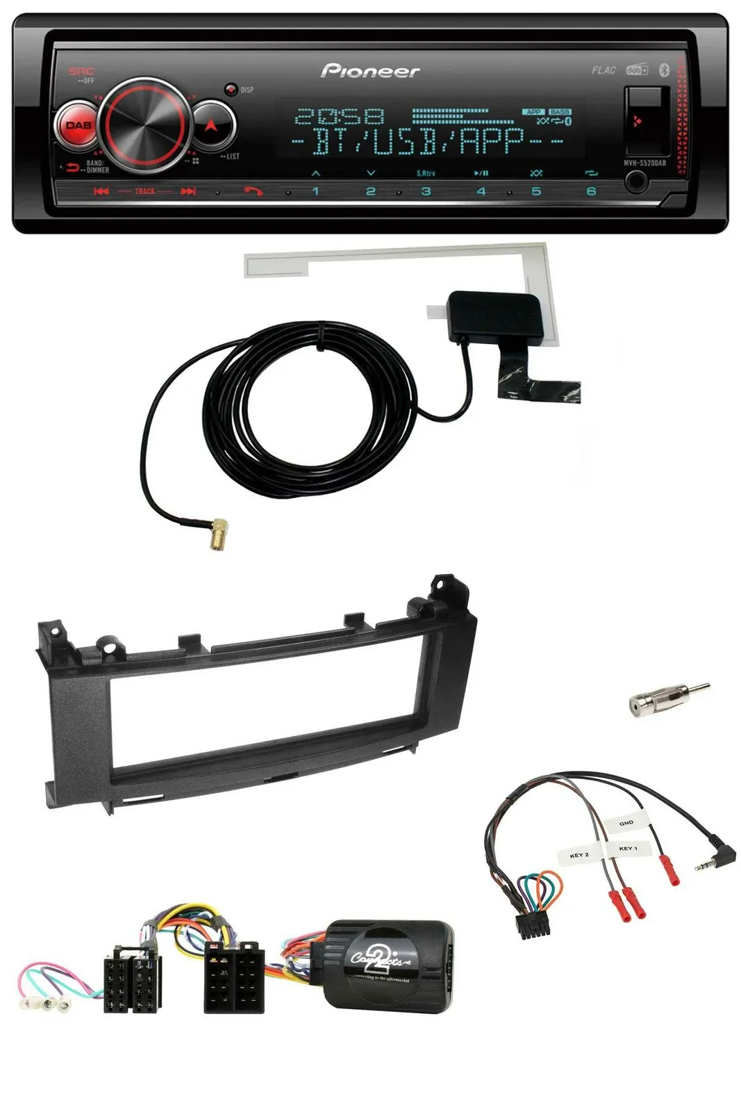 Pioneer Bluetooth DAB USB Lenkrad Autoradio für Mercedes A-Klasse B-Klasse 2005-