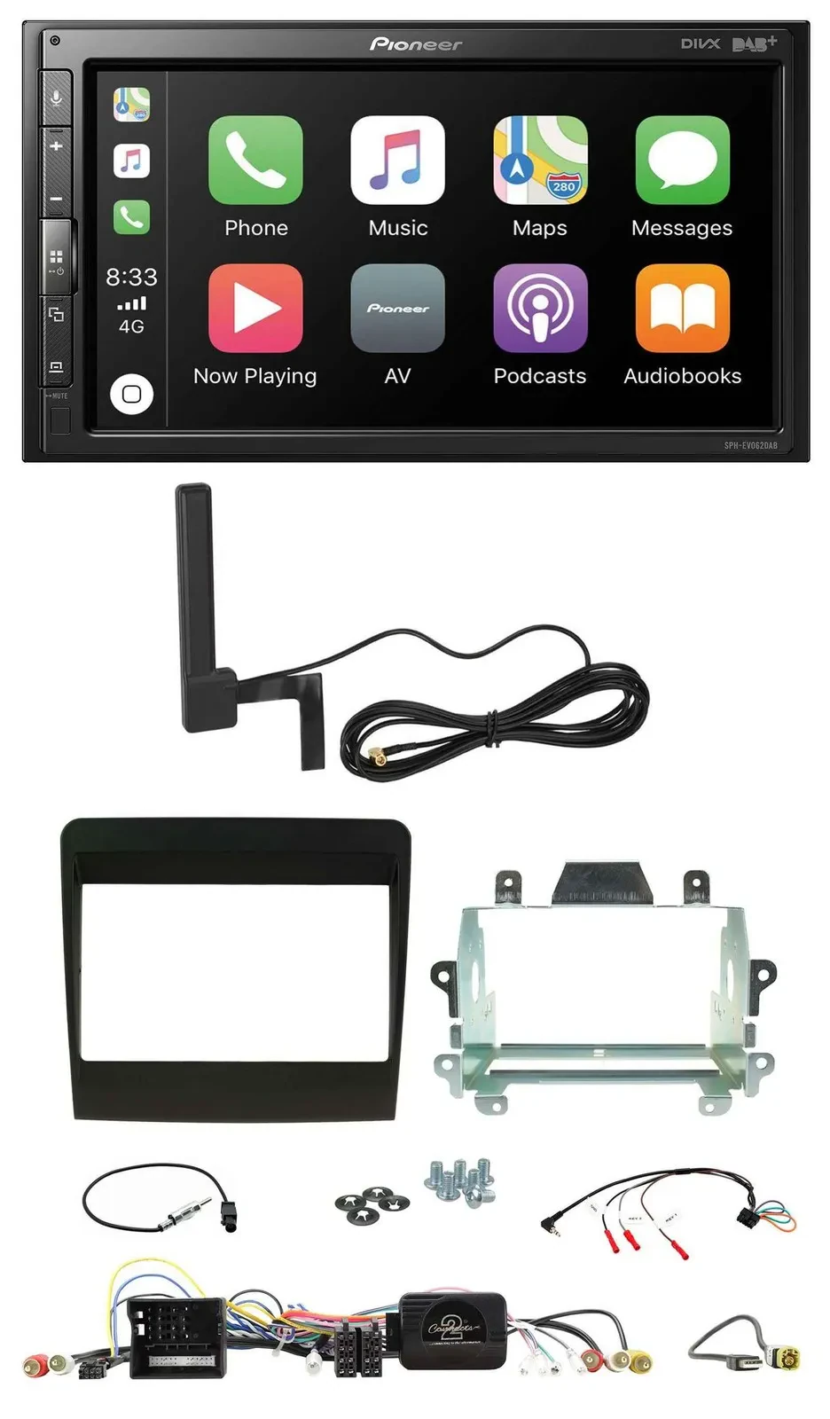 Pioneer USB 2DIN Bluetooth DAB Lenkrad Autoradio für Porsche 911 2011-2017 991