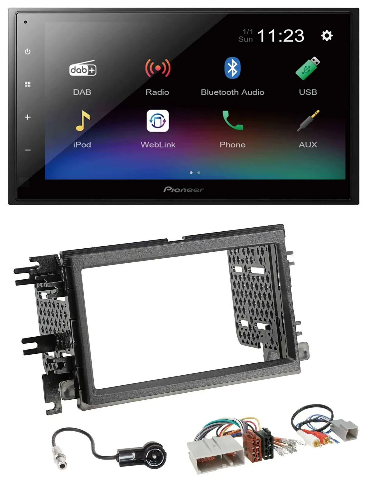Автомагнитола для Ford Mustang / F-150 (2004–2009) Pioneer 2-DIN, USB, Bluetooth, DAB, MP3