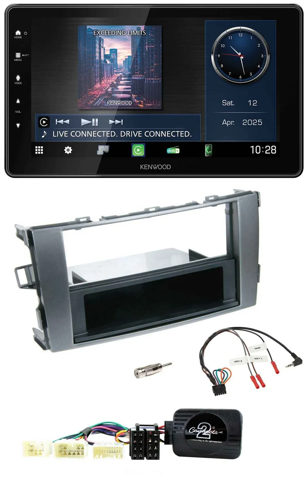 Kenwood Lenkrad Bluetooth USB DAB Autoradio für Toyota Avensis Typ T25 ab 2003