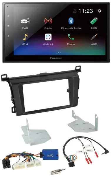 Pioneer USB Bluetooth DAB 2DIN Lenkrad Autoradio für Toyota RAV 4 ab 2013