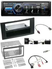JVC Bluetooth Lenkrad USB DAB Autoradio für Ford Kuga 2008-2012 schwarz