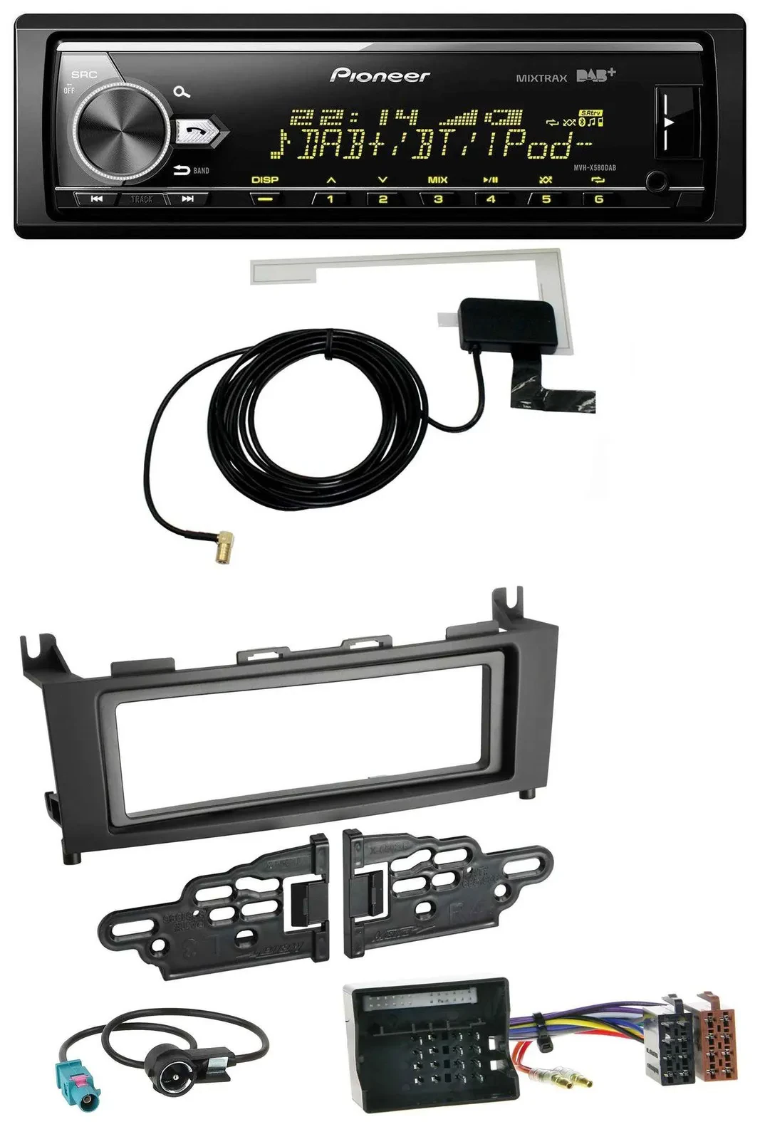 Pioneer Bluetooth DAB USB MP3 Autoradio für Mercedes GLK (2008-2012)