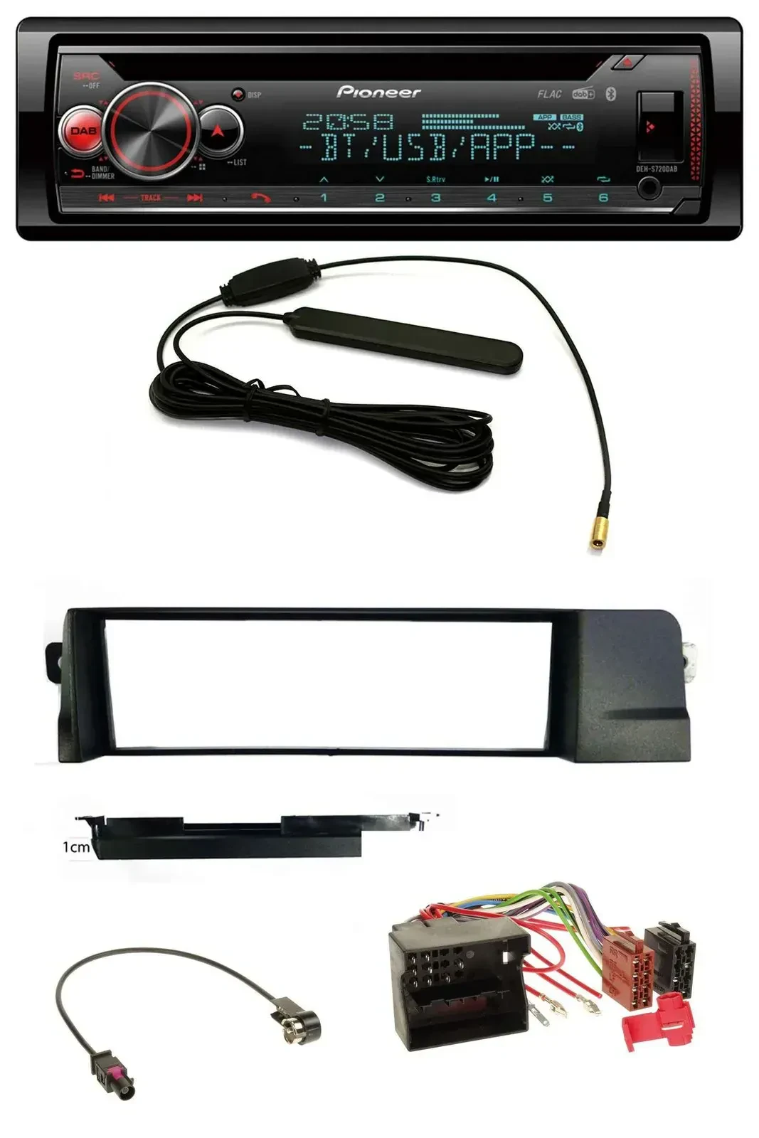 Автомагнитола Pioneer USB DAB MP3 Bluetooth CD для BMW 3 E46 Quadlock