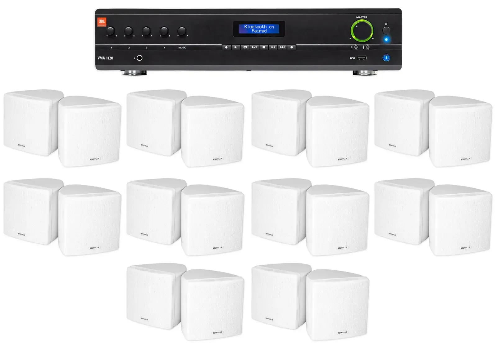 Настенная акустика JBL Cube 70v White с усилителем (20 штук)