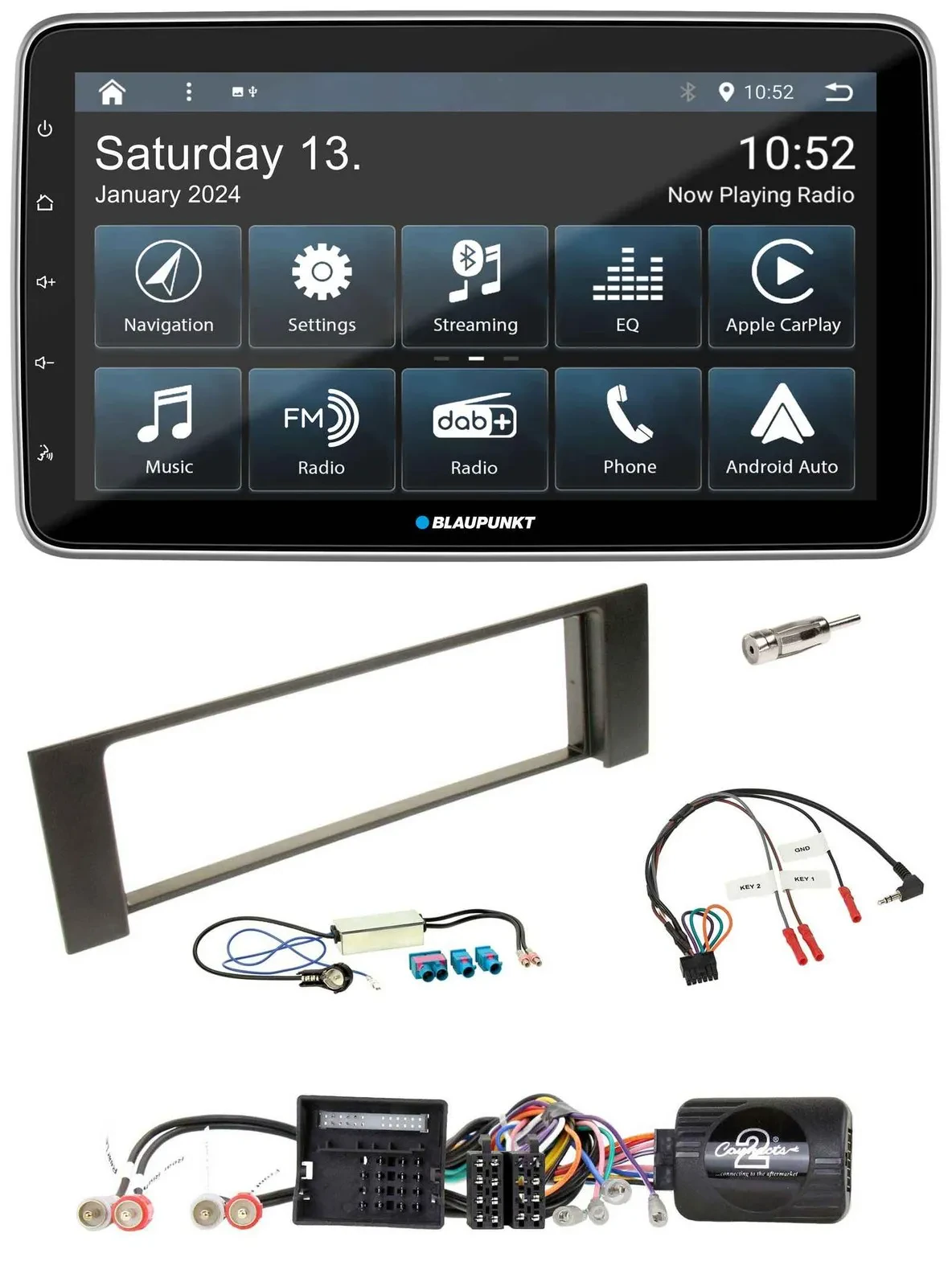 Автомагнитола Blaupunkt USB DAB SD Bluetooth, поддержка кнопок на руле, для Audi A4 B6 2000–2004, разъем Quadlock