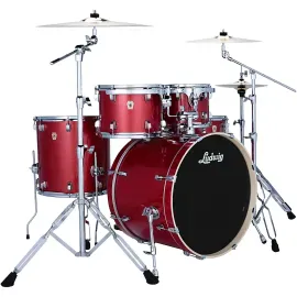 Ludwig Evolution 5-Piece Drum Set With Zildjian I Series Cymbals Crimson Sparkl