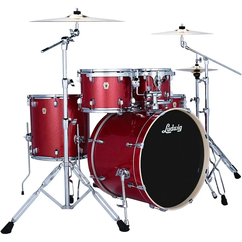 Ludwig Evolution 5-Piece Drum Set With Zildjian I Series Cymbals Crimson Sparkl
