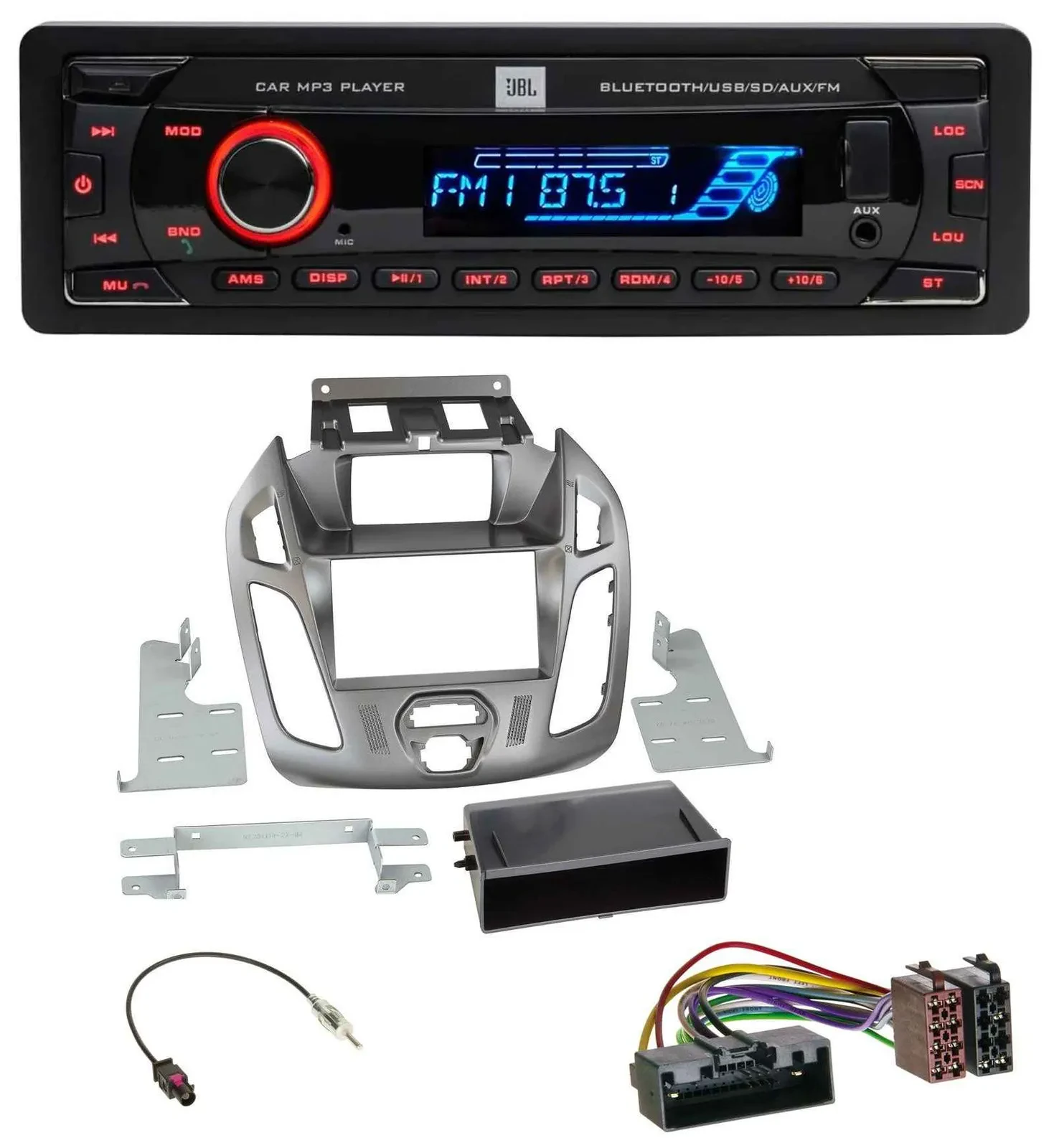 JBL AUX MP3 USB Bluetooth SD Autoradio für Ford Transit Connect mit Display 12-1
