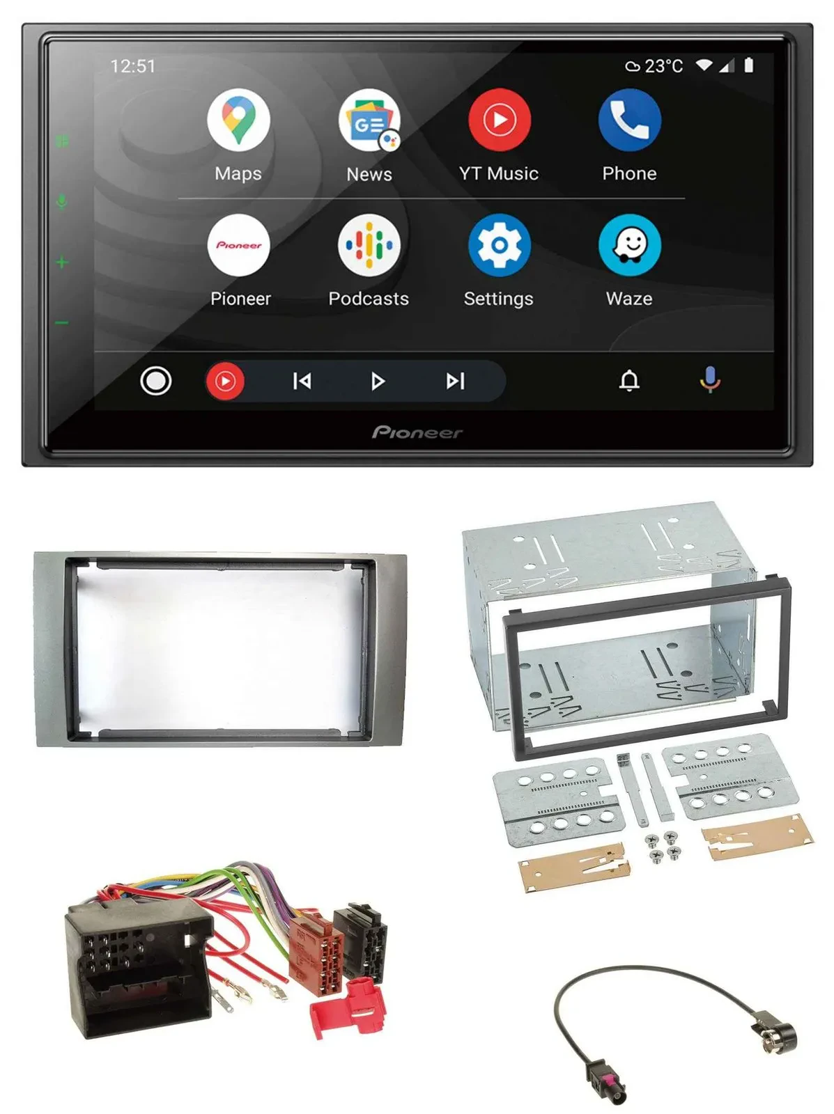 Pioneer USB 2DIN DAB MP3 Bluetooth Autoradio für Ford Fiesta Focus 2004-2008 sil