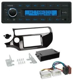 Автомагнитола для Kia Rio UB VDO Bluetooth USB AUX MP3 черный глянец