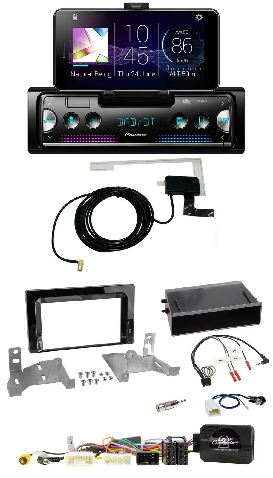 Pioneer DAB Bluetooth Lenkrad USB Autoradio für Toyota Aygo ab 2022 AB7 Klavierl