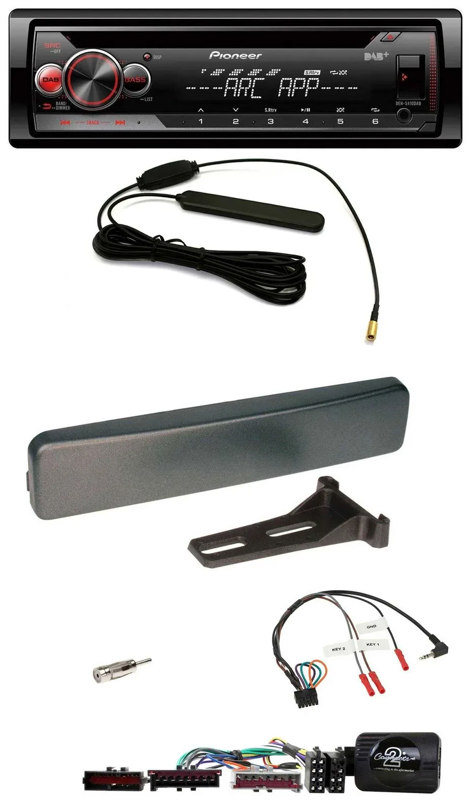 Pioneer CD USB Lenkrad DAB MP3 Autoradio für Ford Mondeo Focus anthrazit