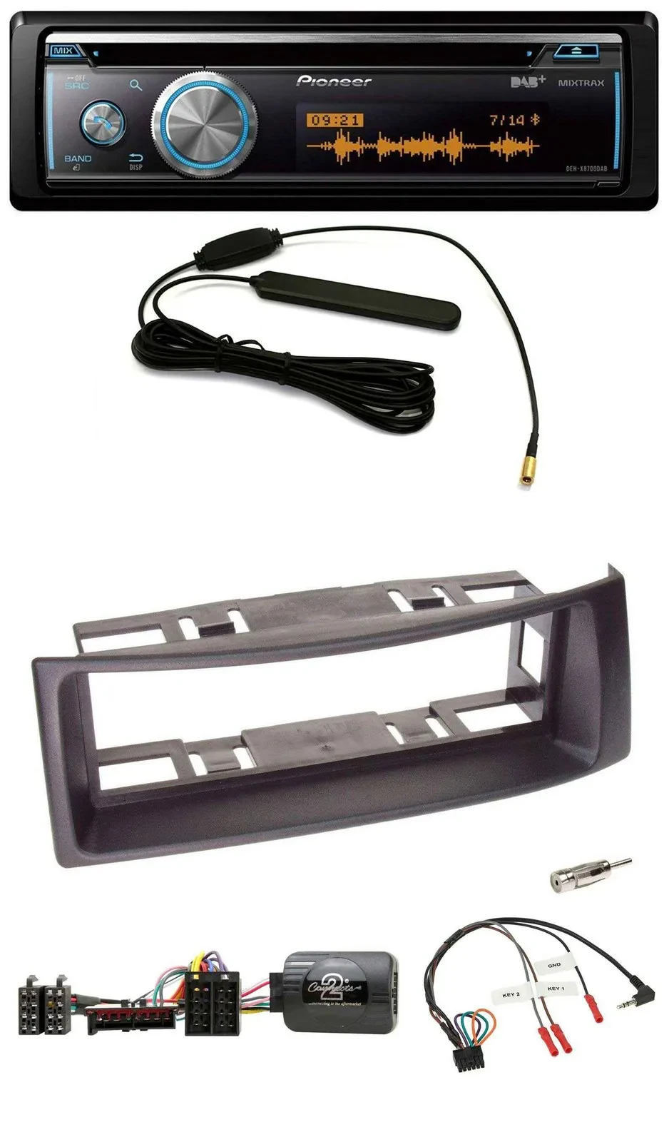Автомагнитола Pioneer CD USB Bluetooth DAB для Renault Megane 1996–2000