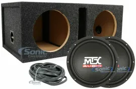 2) MTX Terminator TN10-04 600W 10” Car Subwoofers + Vented Sub Enclosure