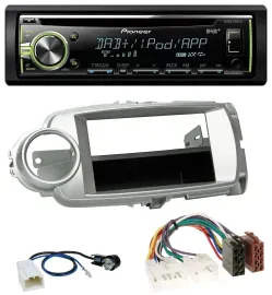 Pioneer DAB USB MP3 AUX CD Autoradio für Toyota Yaris (11-14) - silber