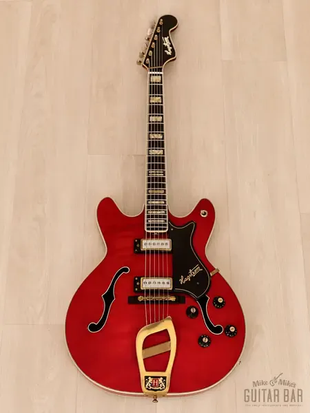 Полуакустическая гитара Hagstrom Viking Deluxe V2 Hollowbody Cherry Red Sweden 1968 w/Case