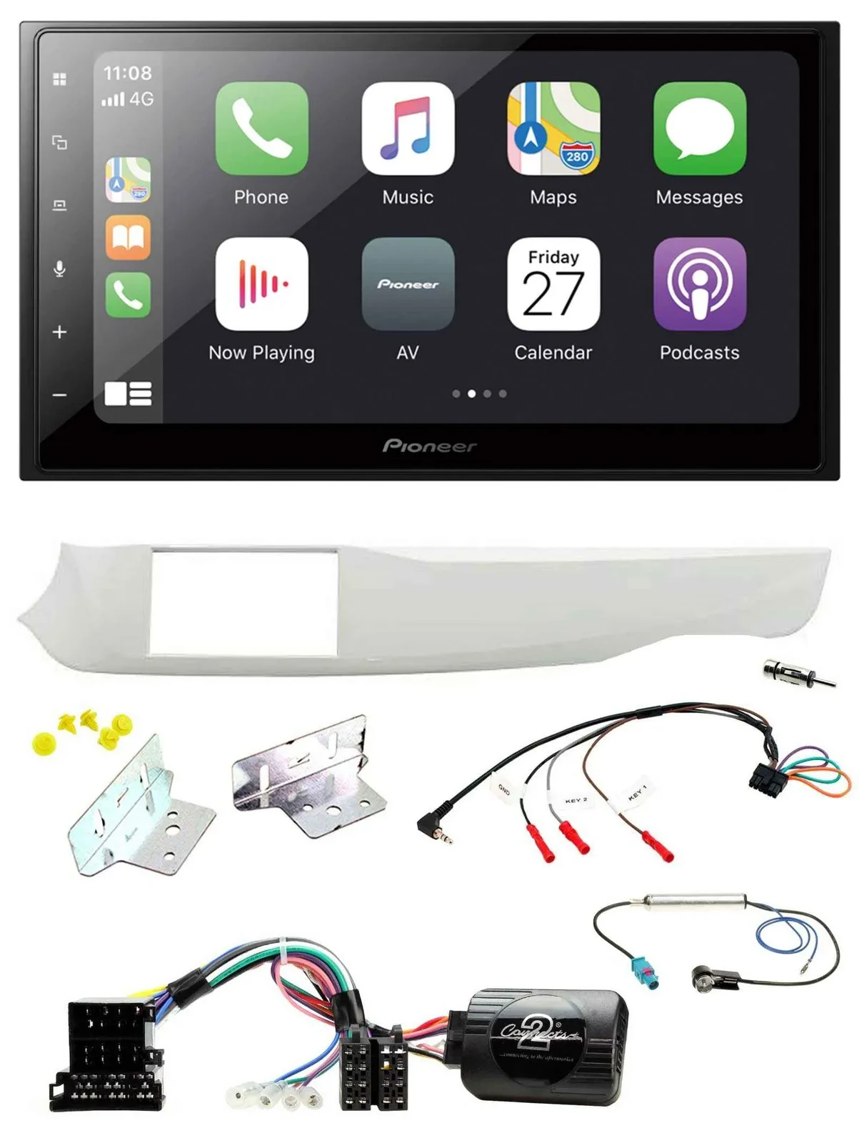 Автомагнитола для Alfa Romeo Giulietta (2010–2014) Pioneer 2DIN, Bluetooth, DAB, USB, управление с руля