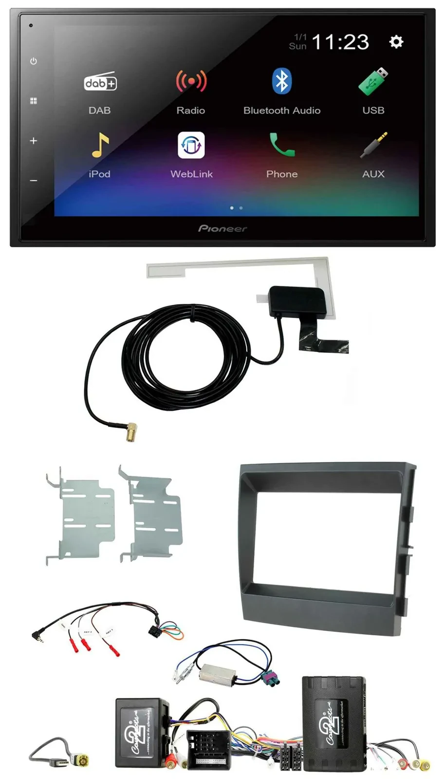 Автомагнитола для Porsche Panamera Pioneer 2DIN, DAB, Bluetooth, USB